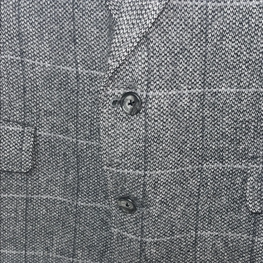 Hart Schaffner Marx 44R Men’s Vintage Gray Checkered Blazer, Pure Virgin #Wool